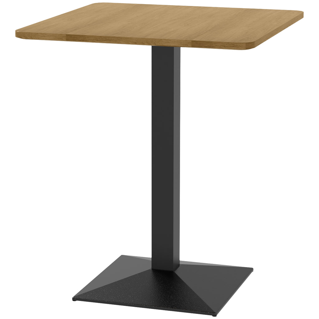 28" Square Dining Table, Modern Dining Room Table with Steel Base, Space Saving Small Kitchen Table, Dark Brown