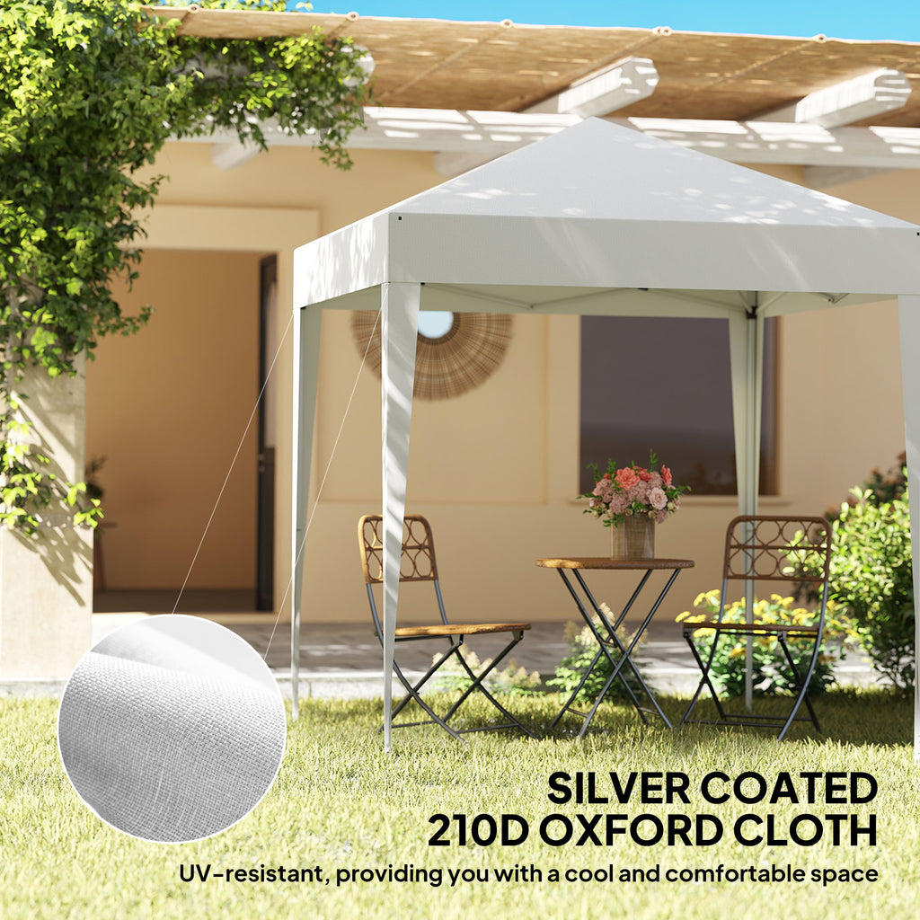 6.6'x6.6' Pop Up Canopy Tent with Sidewalls, Instant Sun Shelter Camping Gazebo with Carry Bag, White
