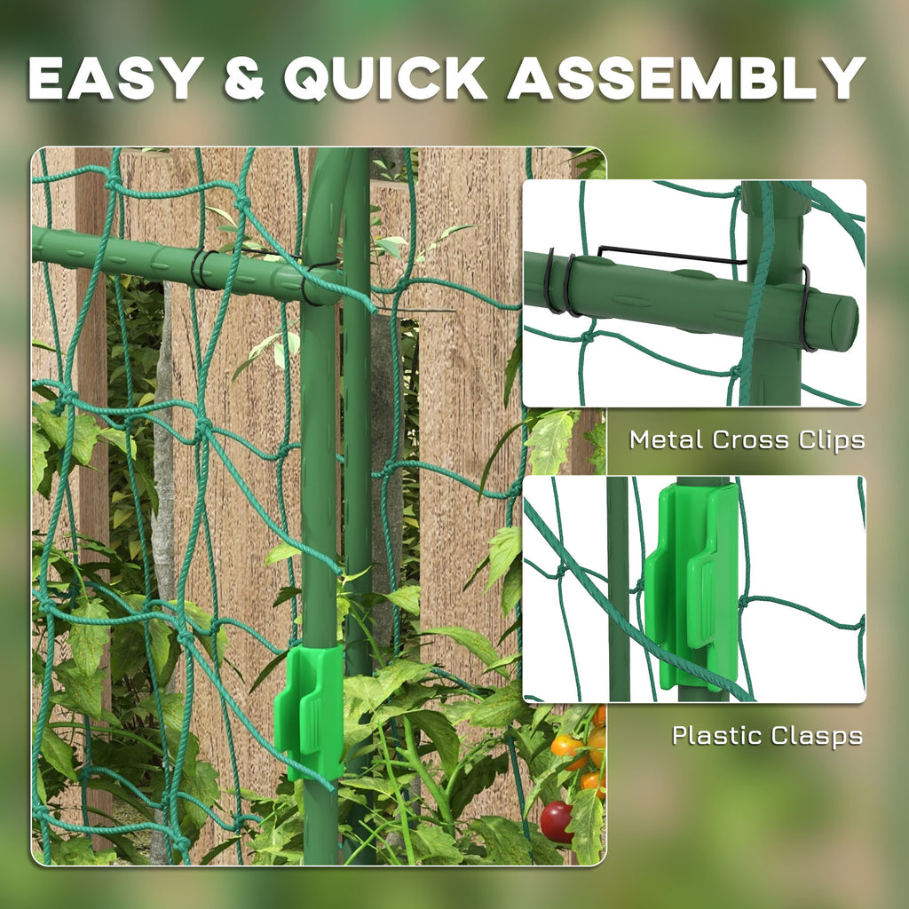 Metal Garden Trellis, Arch Trellis for Climbing Plants Outdoor, A-Frame, with Climbing Net, 17" x 72" x 72"