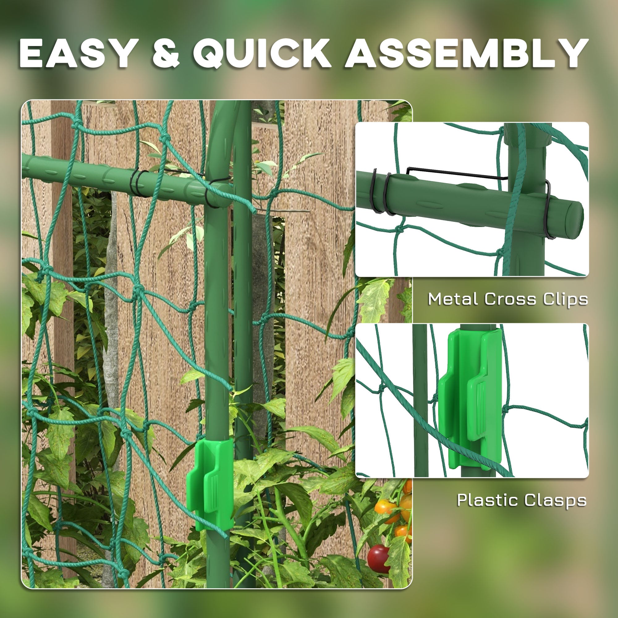 Metal Garden Trellis, Arch Trellis for Climbing Plants Outdoor, A-Frame, with Climbing Net, 17" x 72" x 72"