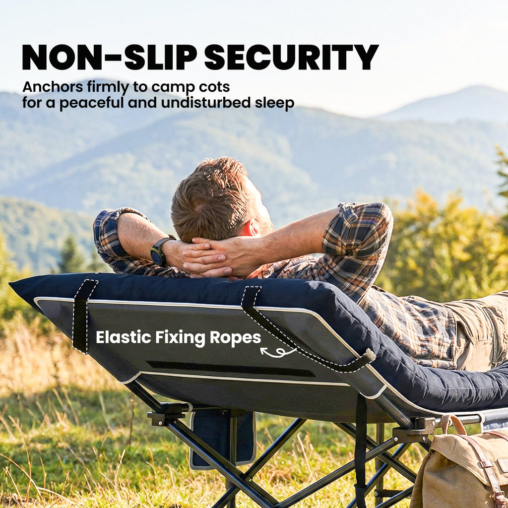 Sleeping Mat, Camping Mat Pad with Elastic Straps, Dark Grey