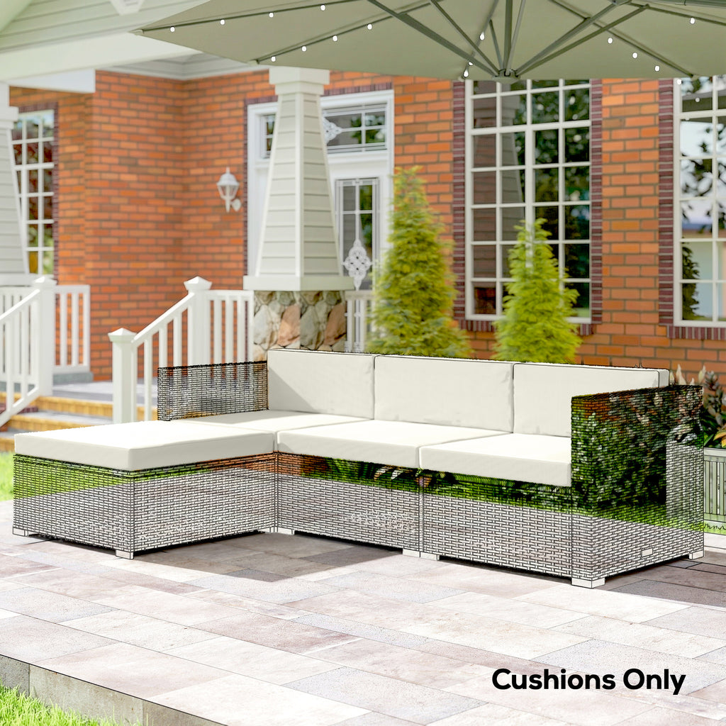 Patio Furniture Cushions Water-Repellent Outdoor Loveseat Cushion Removable Covers 23.6" x23.6", Cream