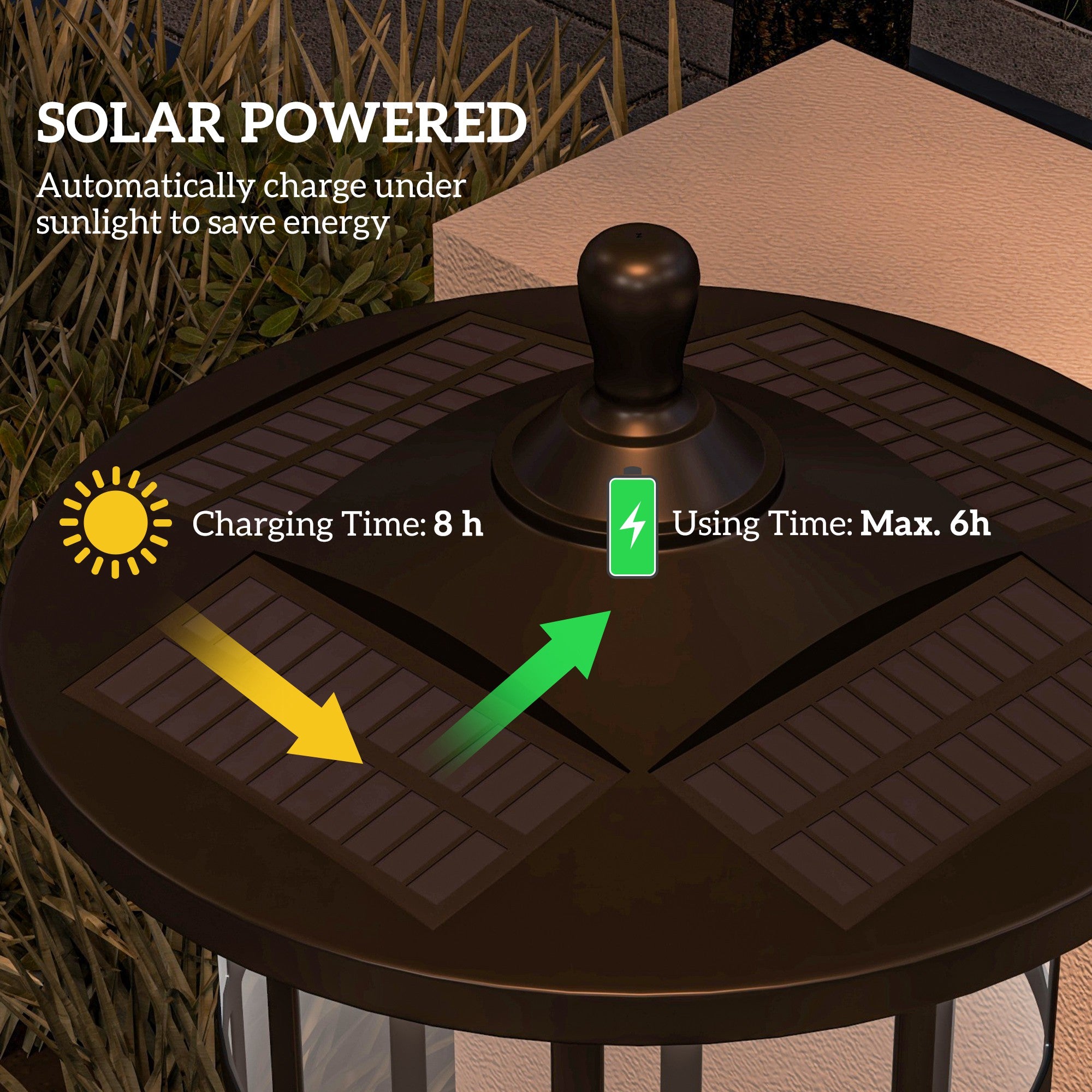 72" Solar Post Light, Cool White LED Outdoor Lamp, Waterproof IP44 for Patio, Garden, Backyard, Pathway