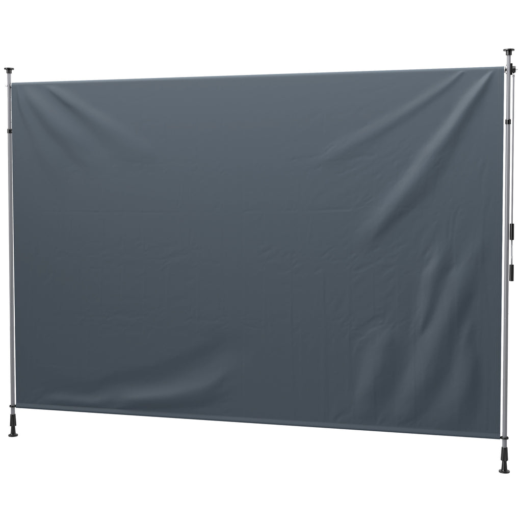 11.5' x 10' Manual Retractable Patio Awning, Outdoor Privacy Screen with UPF30+ & Water-Resistant Fabric, Dark Grey