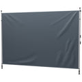 11.5' x 10' Manual Retractable Patio Awning, Outdoor Privacy Screen with UPF30+ & Water-Resistant Fabric, Dark Grey