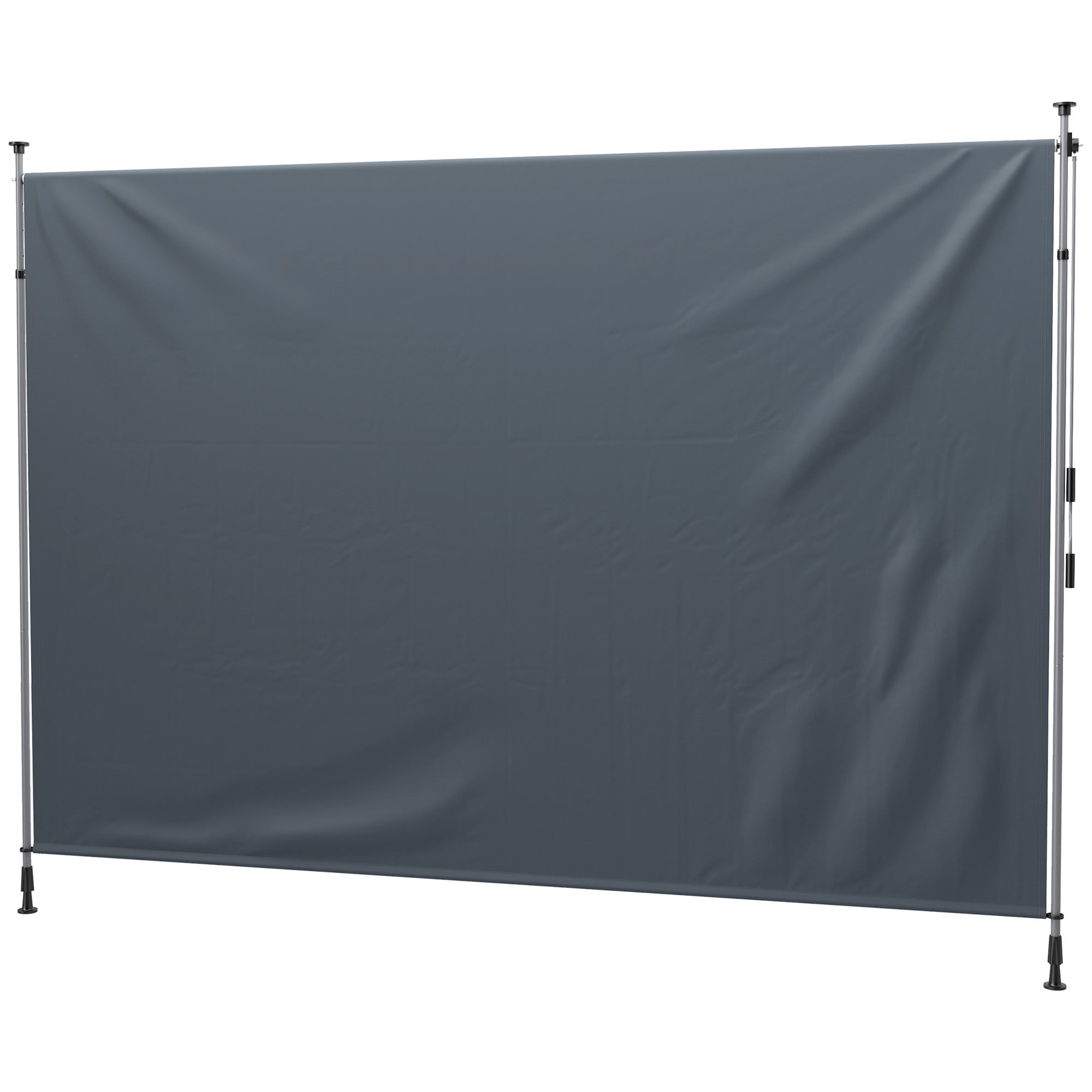 11.5' x 10' Manual Retractable Patio Awning, Outdoor Privacy Screen with UPF30+ & Water-Resistant Fabric, Dark Grey