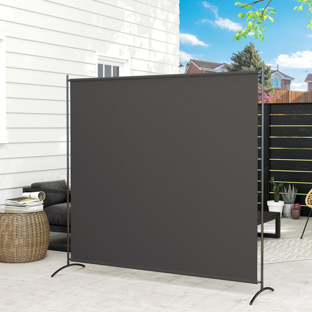 Single Panel Room Divider, UV30+ Privacy Screen, Indoor Outdoor Privacy Panel with Stable Base, Dark Grey