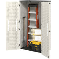 368 Gallon Outdoor Storage Cabinet with Openable Top and Lockable Doors for Lawnmower, Trash Can, Patio Accessories