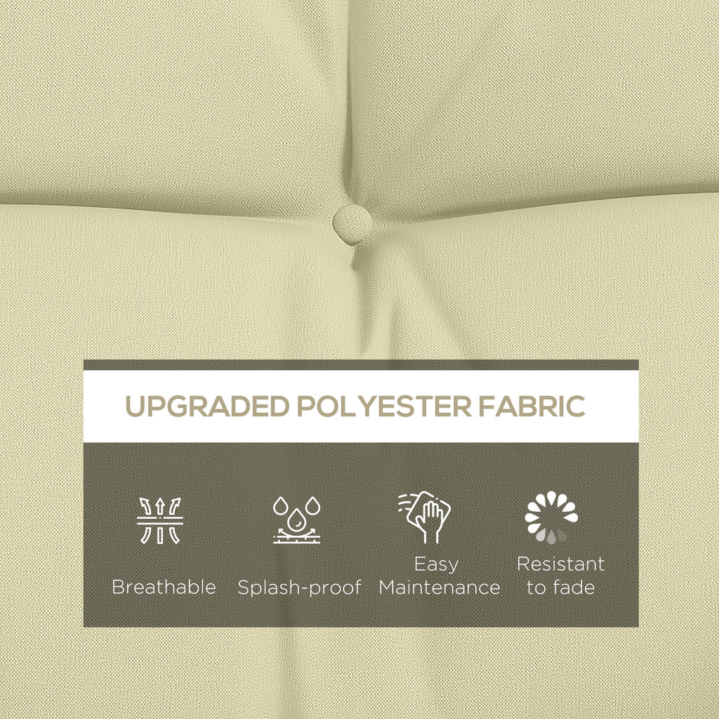 4-Piece Back and Seat Cushion Pillows Replacement and Pillows, Patio Chair Cushions Set with Ties, Cream White