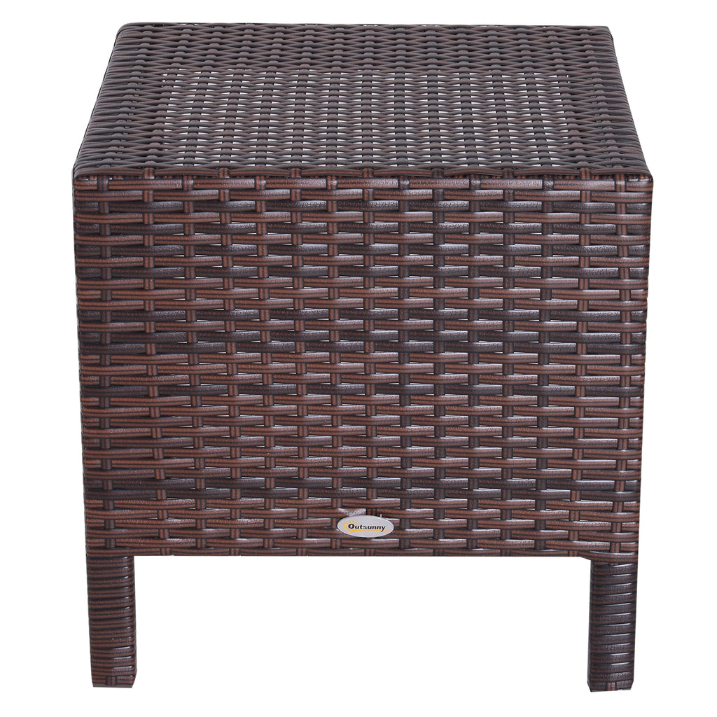 Set of 3 Wicker Nesting Tables Patio Rattan Snack End Side Tables Hand Woven All Weather Garden Outdoor Home Furniture Brown