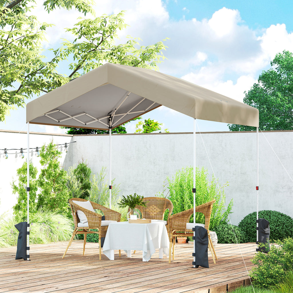 8 x 8 ft Pop Up Canopy Tent with 1-Button Push Easy Setup, UPF 50+ A-Frame Outdoor Instant Canopy, Beige