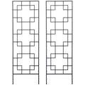 2 Pack Garden Trellis for Climbing Plants, Outdoor Metal Grid Panels for Roses, Vine Flower, Cucumber, Clematis, 72" Tall