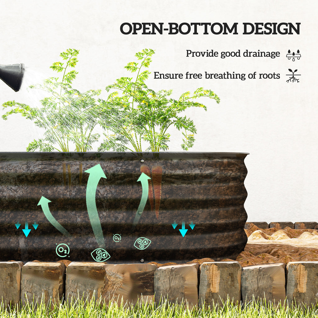 4.9 x 2 x 1ft Galvanized Raised Garden Bed Kit, Metal Planter Box with Safety Edging, Black