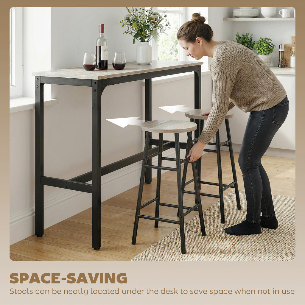 3-Piece Counter Height Bar Table and Chairs, Dining Table and Chairs Set for 2, Pub Table and Chairs