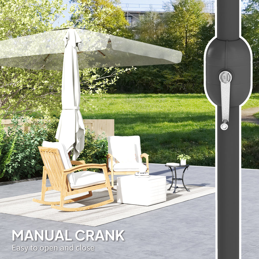 Patio Umbrella 118.1" x 78.7" Outdoor Parasol UV50+ Protection in White