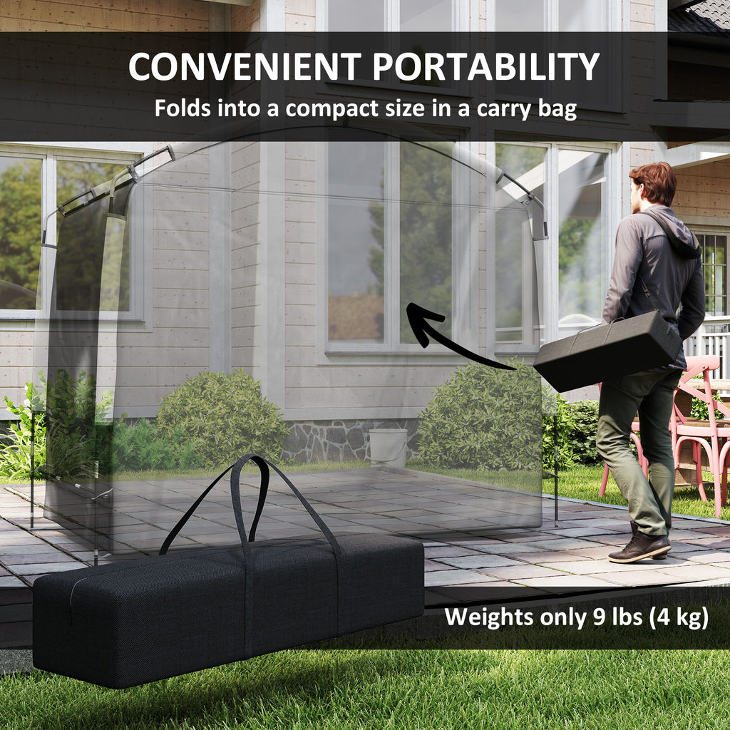 Bike Storage Shed Tent, Portable and Waterproof with 210D Oxford Fabric and Carry Bag for 3-4 Bicycles, Black