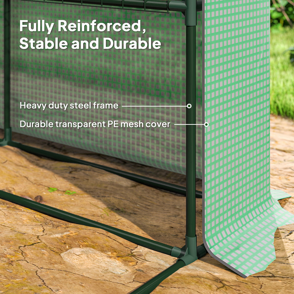 8' x 6' x 7' Portable Walk-In Greenhouse Hot House with 18 Shelves,  Water/UV Resistant Weather Cover, & Roll Up Door