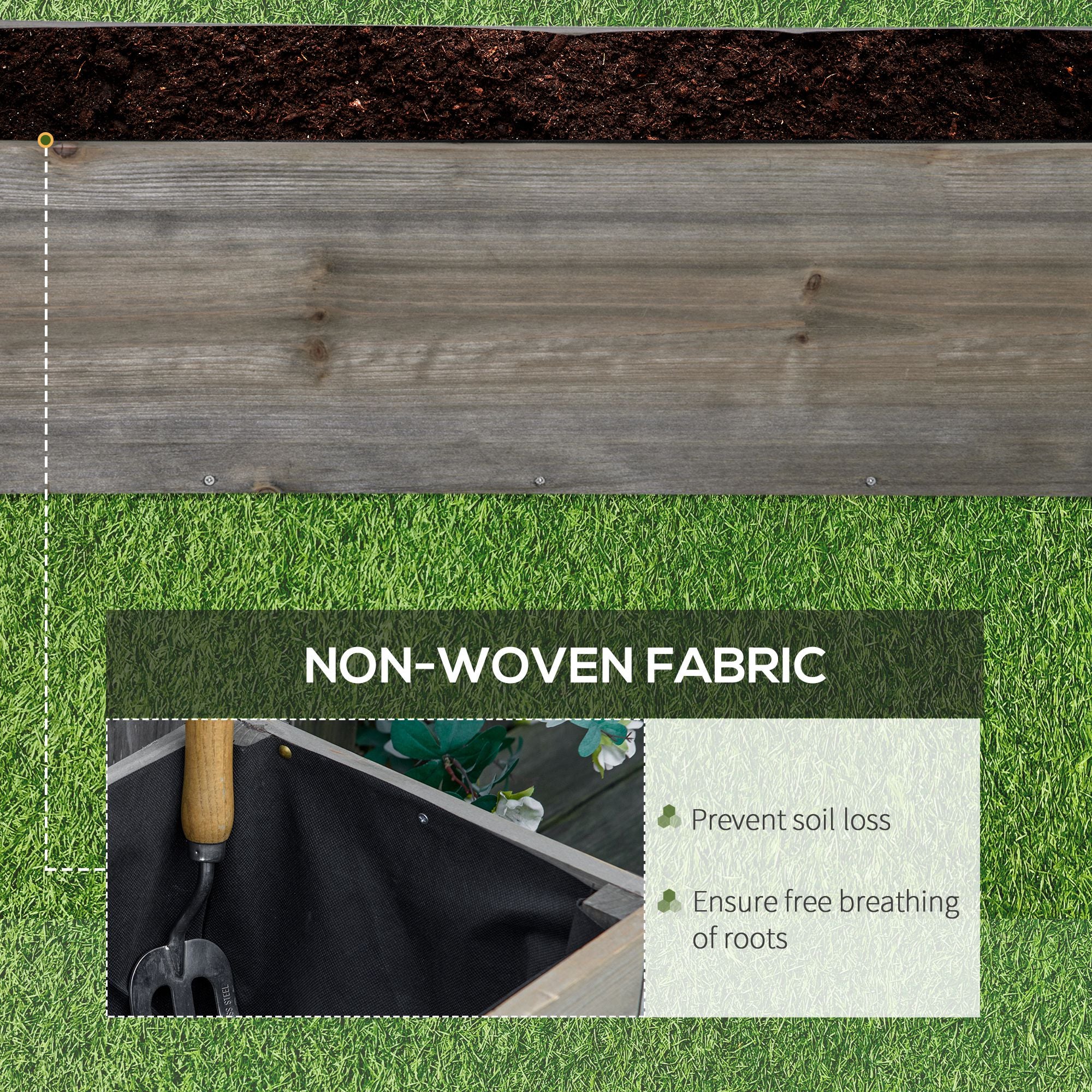 3' x 1' Raised Garden Bed Elevated Wooden Planter Box Outdoor for Backyard, Patio to Grow Vegetables, Herbs, and Flowers, Light Grey