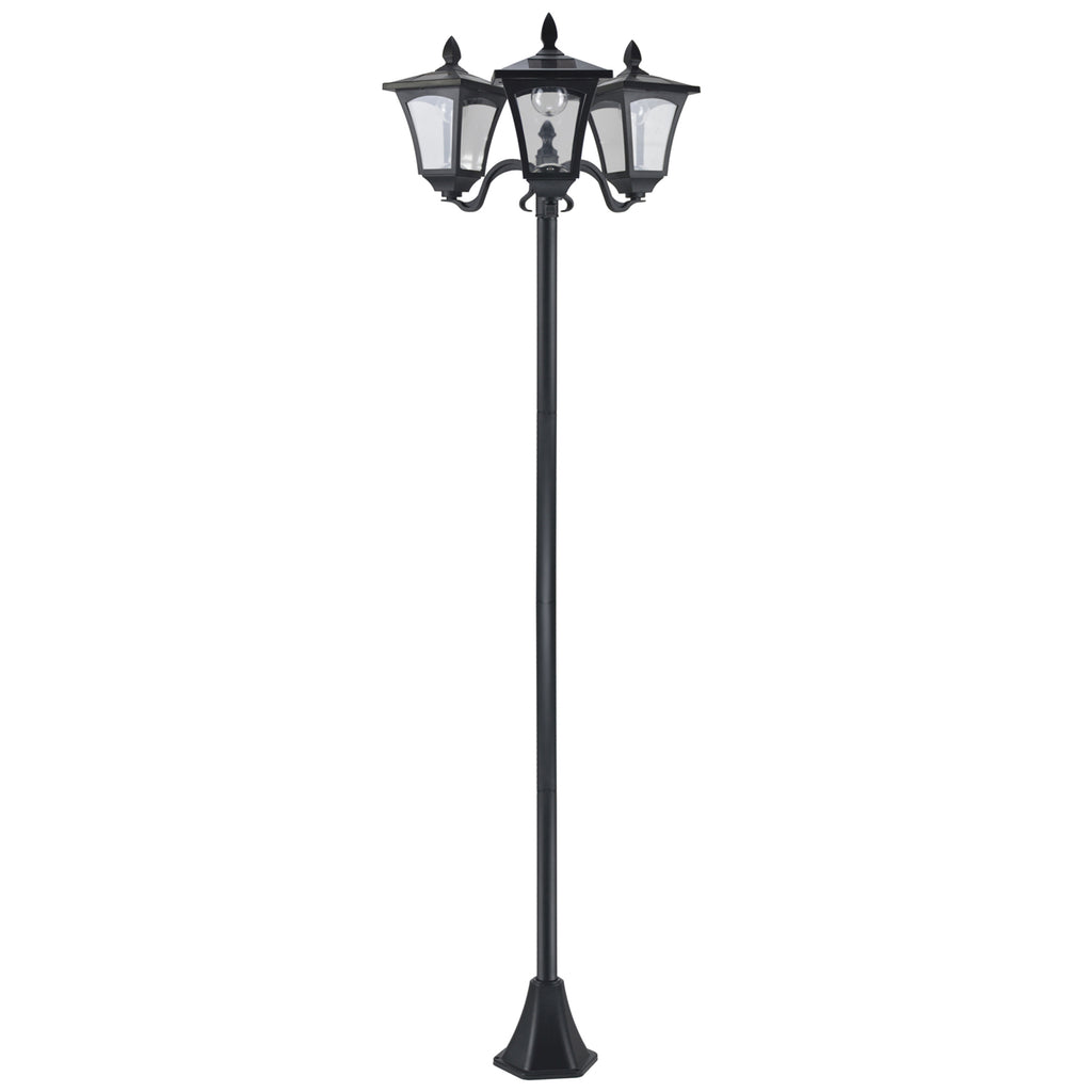 Outdoor Solar Lamp Post, Vintage Style, Dimmable, Waterproof, for Garden Lawn Pathway Walkway, Black