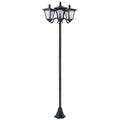 Outdoor Solar Lamp Post, Vintage Style, Dimmable, Waterproof, for Garden Lawn Pathway Walkway, Black