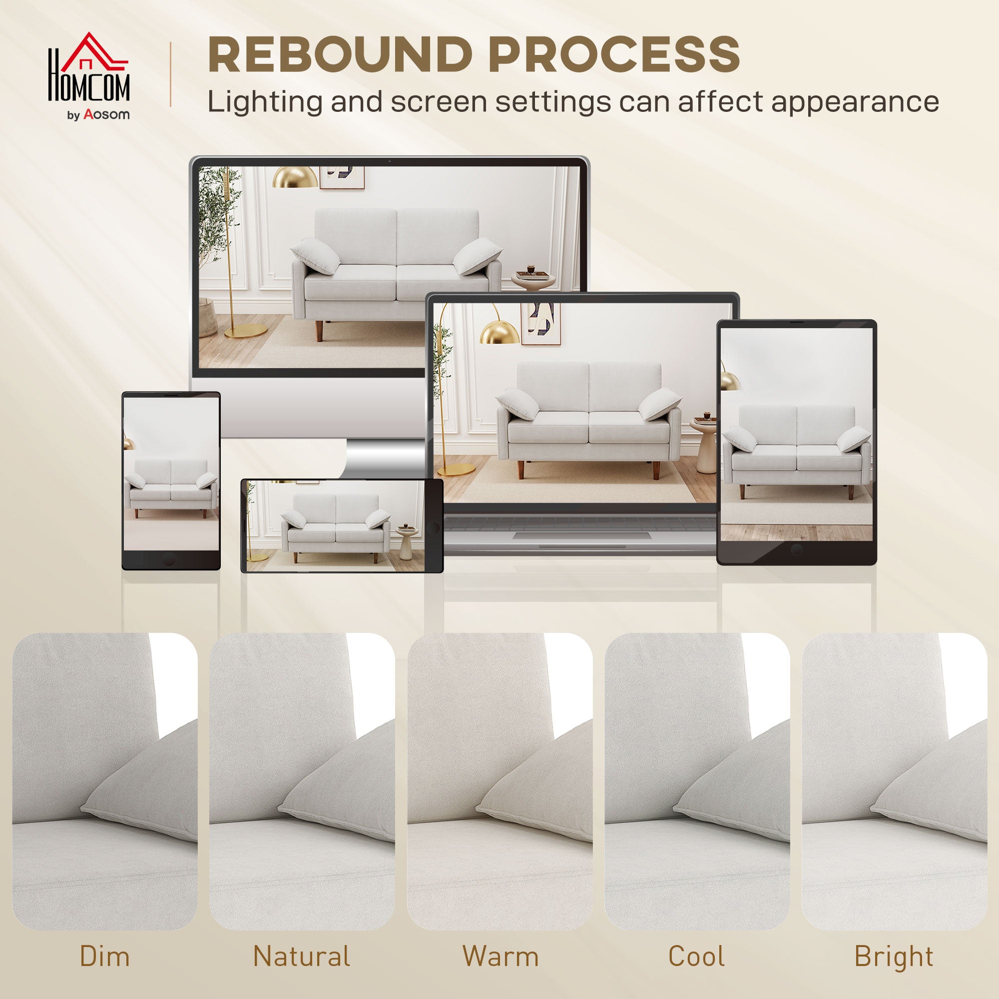 3 Seater Sofa, Velvet Upholstered Couch with Spring Cushions, Rubber Wood Legs and 2 Pillows, Cream White