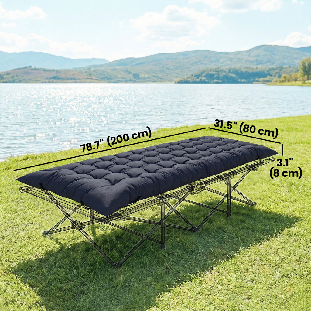 Sleeping Mat, Camping Mat Pad with Elastic Straps, Dark Grey