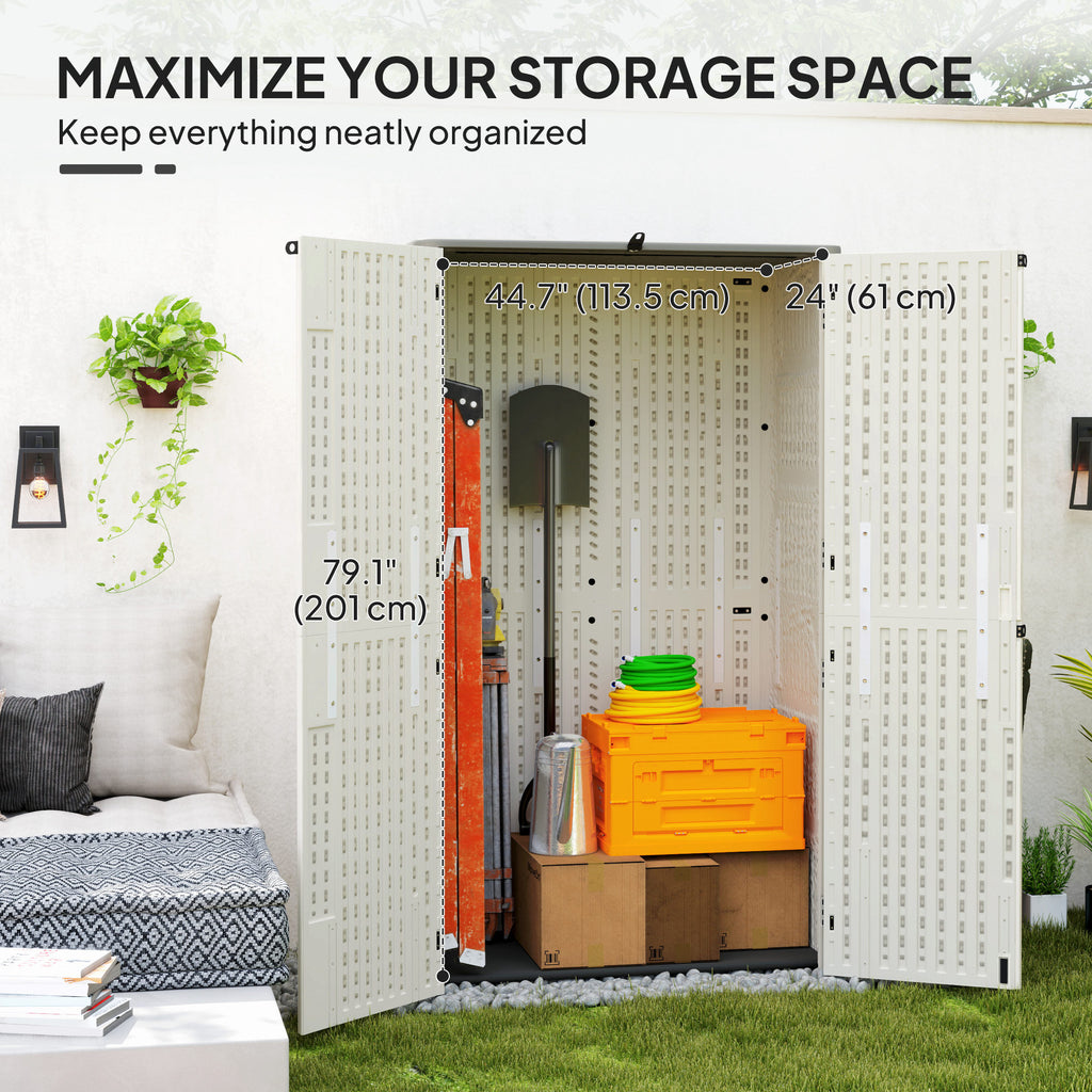 368 Gallon Outdoor Storage Cabinet with Openable Top and Lockable Doors for Lawnmower, Trash Can, Patio Accessories