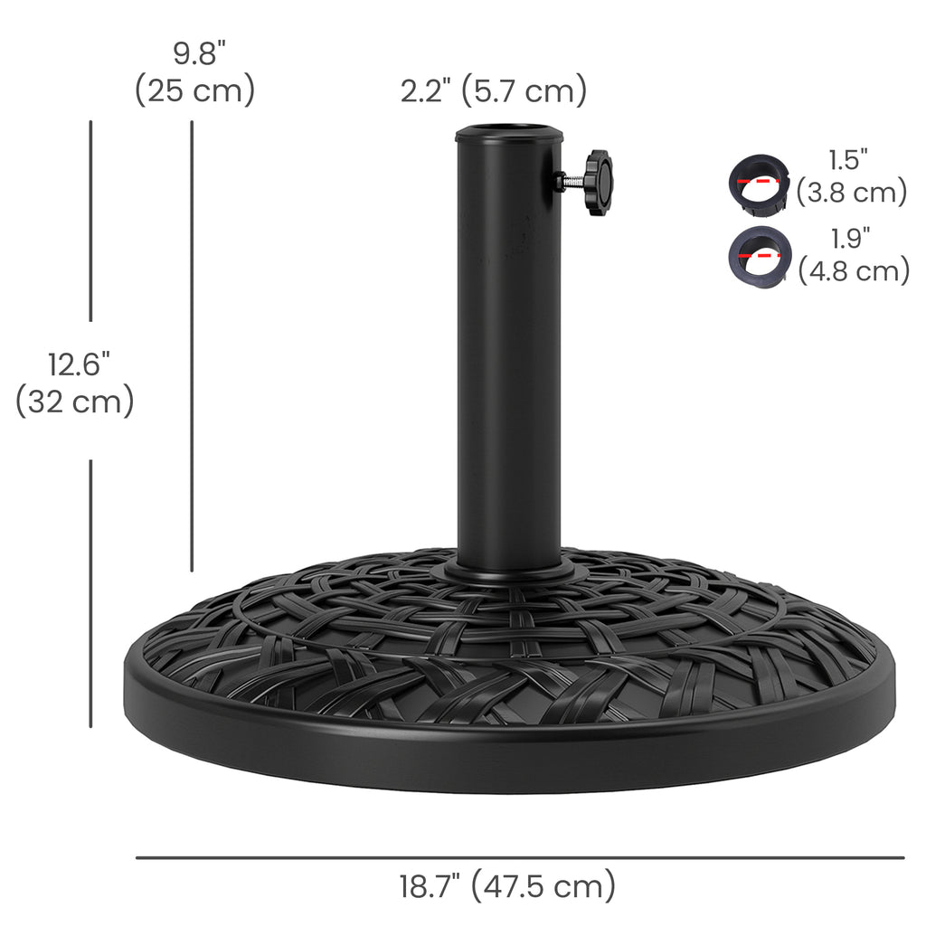 Patio Umbrella Base, 26 lbs Concrete Heavy Duty Umbrella Stand, Round Patio Umbrella Holder, Î¦18.7" x 12.6" H Black