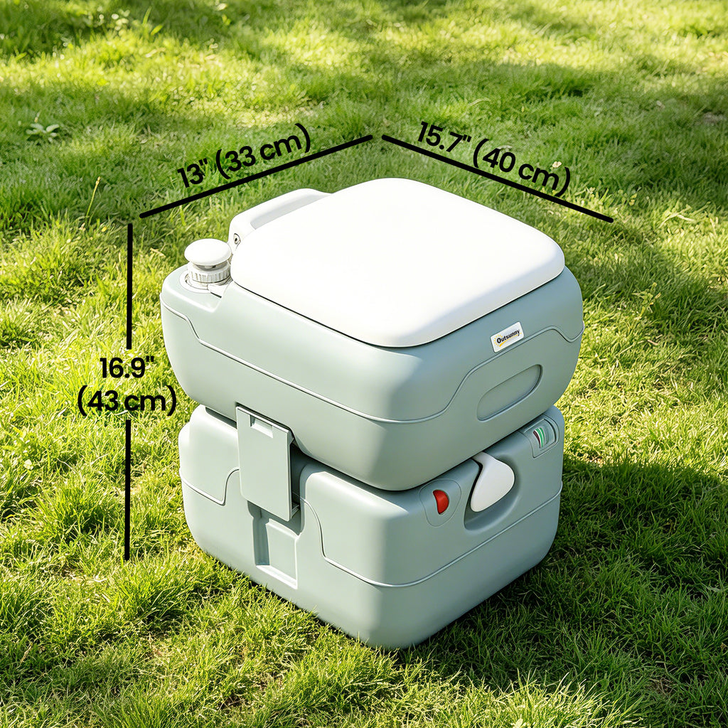 Porta Potty, 5.8 Gallon Portable Toilet with Level Indicator and Anti-Leak Pump for Camping, Boating, Hiking, Travel, RV