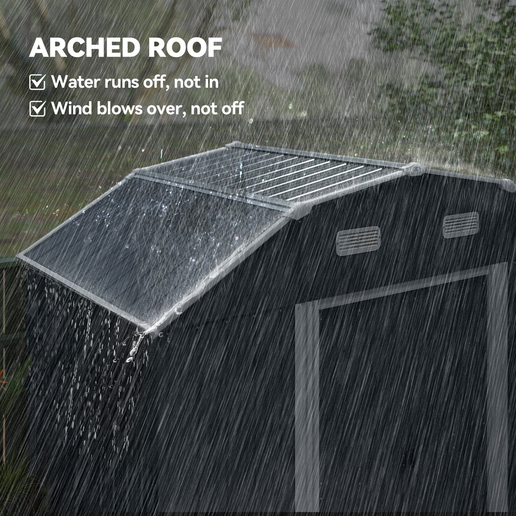 8' x 4' Galvanized Outdoor Storage Shed, Garden Shed with Adjustable Shelves, Double Sliding Doors and Vents