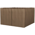 Gazebo Curtains, 10' x 10' Universal Replacement Privacy Curtain, 4-Panels Sidewall with Hooks/C-Rings, Brown