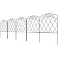 5 Pack Garden Fencing for Yard, Decorative Fence Panels as Flower Edging, Swirls Black
