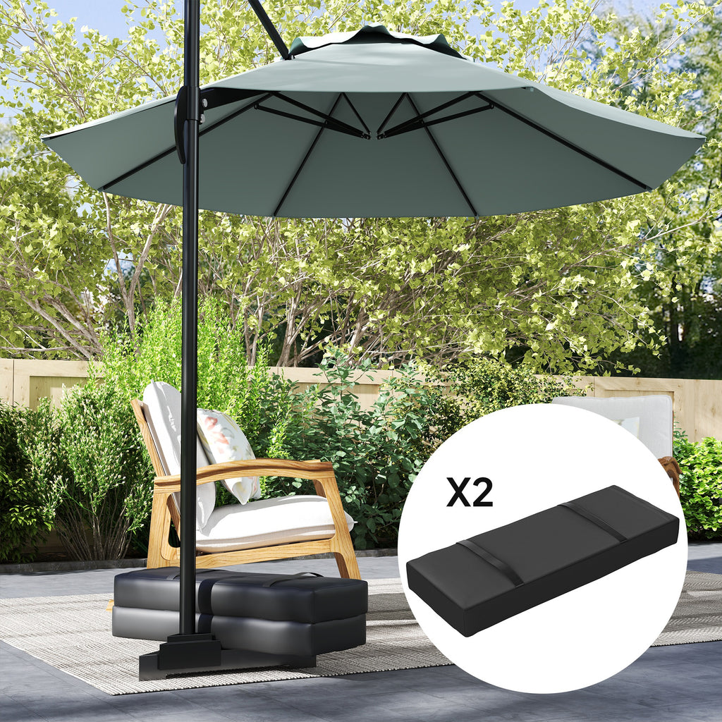 2PCS Patio Umbrella Base Weight Bag, Umbrella Stand Weights with Handles, 33 lbs with Sand Filling, Patio Umbrella Weights for Offset/Cantilever Umbrella Stand Base, Black