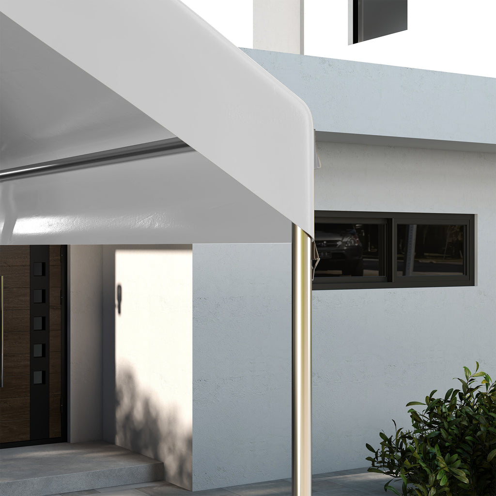 10 x 20ft Carport Replacement Canopy, UV Resistant Garage Car Cover with Ball Bungee Cords, White
