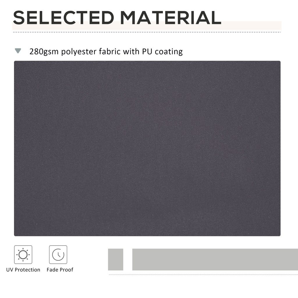 11' x 10' Retractable Awning Fabric Replacement Outdoor Sunshade Canopy Awning Cover, UV Protection, Grey