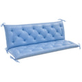 3-Seater Outdoor Bench Swing Chair Replacement Cushions for Patio Garden, Light Blue