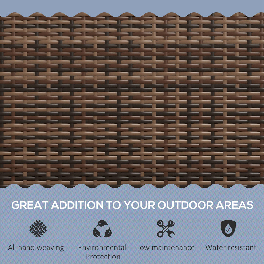 Rattan Wicker Loveseat Garden Furniture Leisure Chair with Armrests Brown