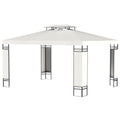 10' x 13' Outdoor Gazebo, Double Roof Patio Gazebo Canopy Shelter with Screen Decorate Corner Frame, White