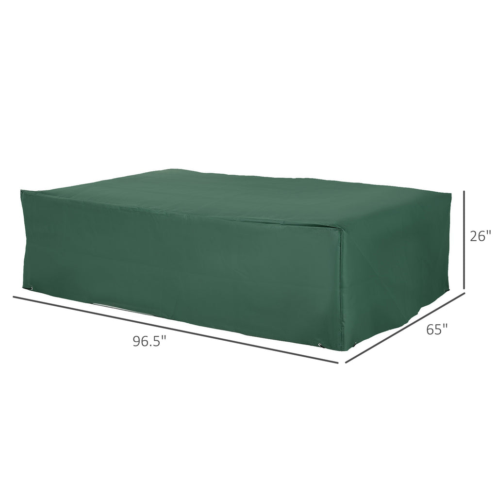 Patio Furniture Covers, Waterproof, Windproof and Anti-UV 300D Oxford Fabric Large Outdoor Furniture Cover for Outdoor Sectional Sofa Set, 97" x 65" x 26", Green
