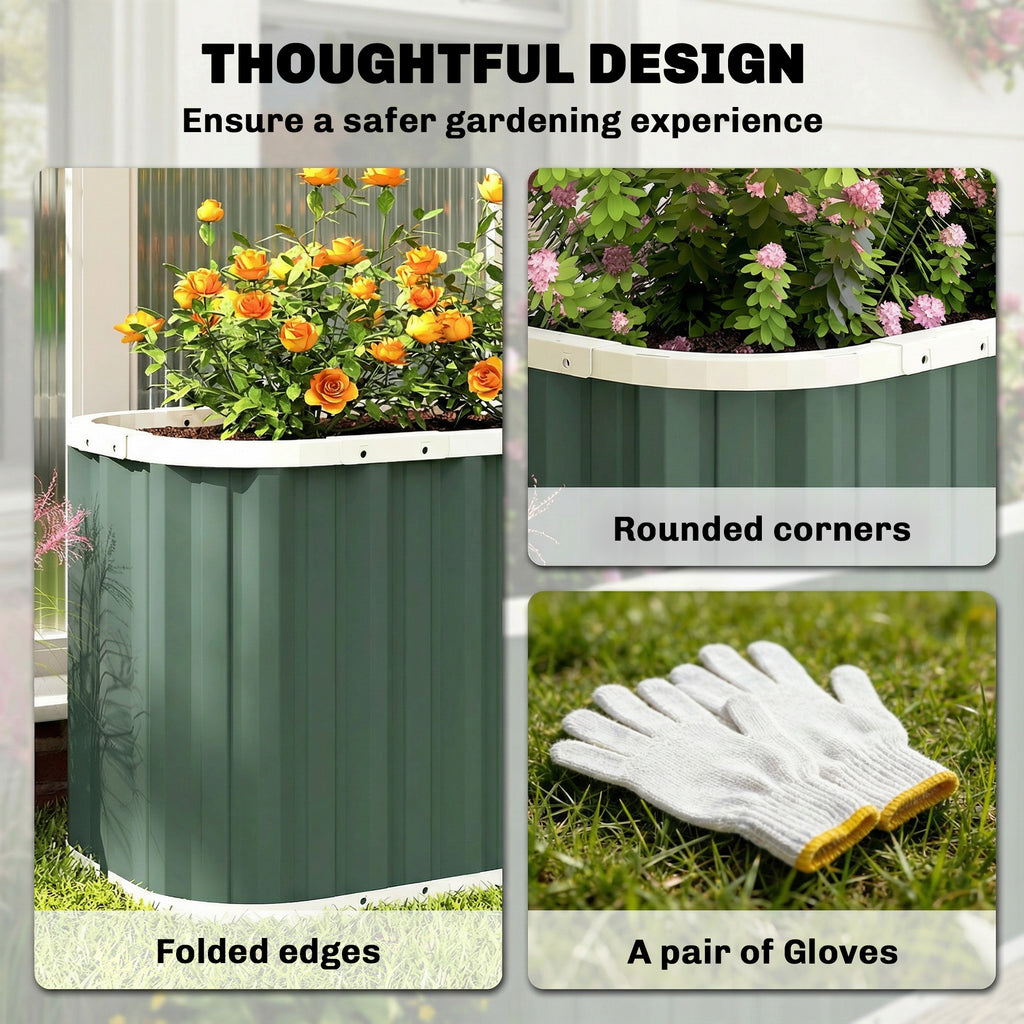 Galvanized Raised Garden Bed, Deep Root Planter Box, Outdoor Garden Bed with Plant Labels, 4.5' x 2' x 2', Light Green