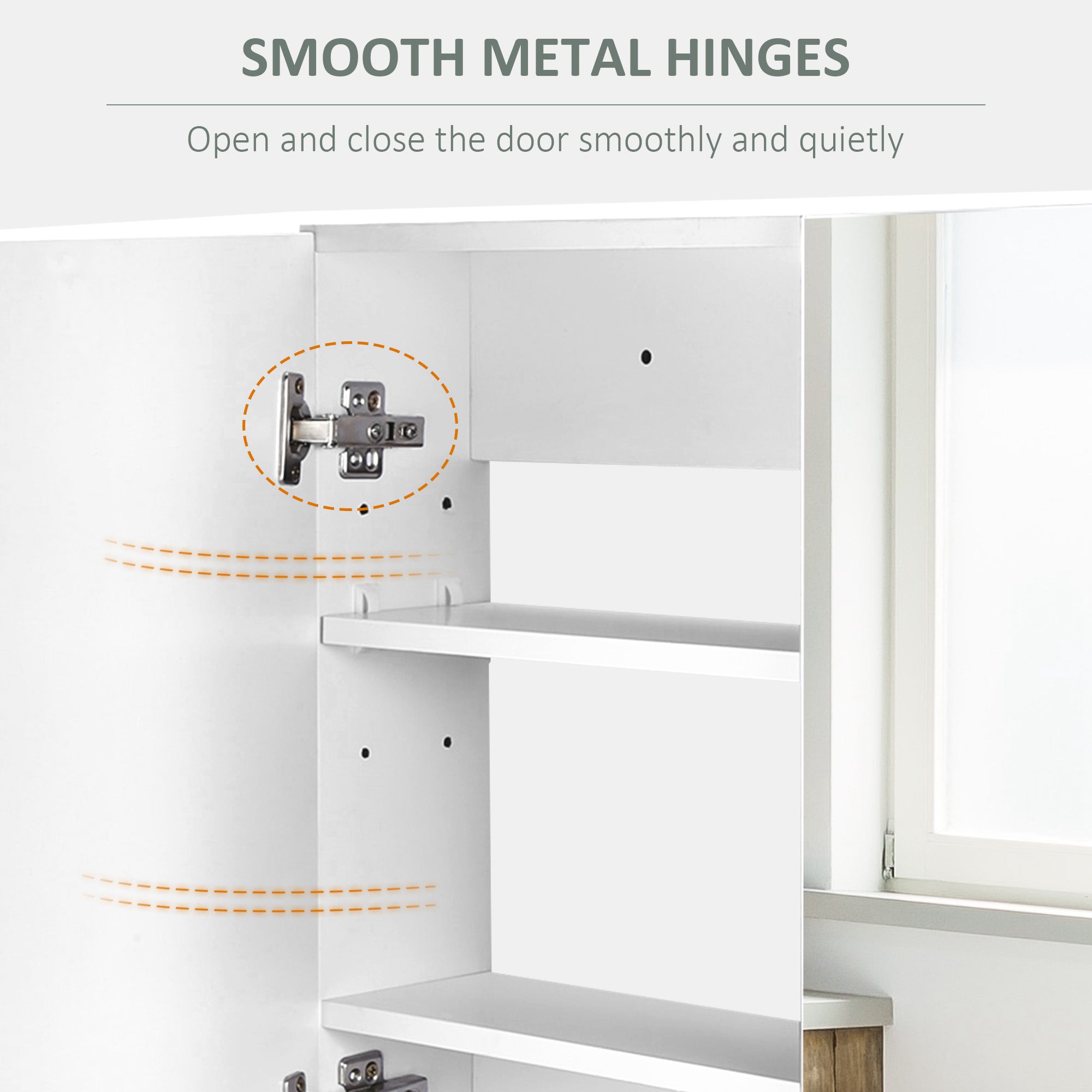Bathroom Mirror Cabinet, Wall-Mounted Storage Organizer with Double Doors, Adjustable Shelf, White