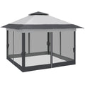 12' x 12' Foldable Pop-up Party Tent Instant Canopy Sun Shade Gazebo Shelter with Steel Frame, Dark Grey