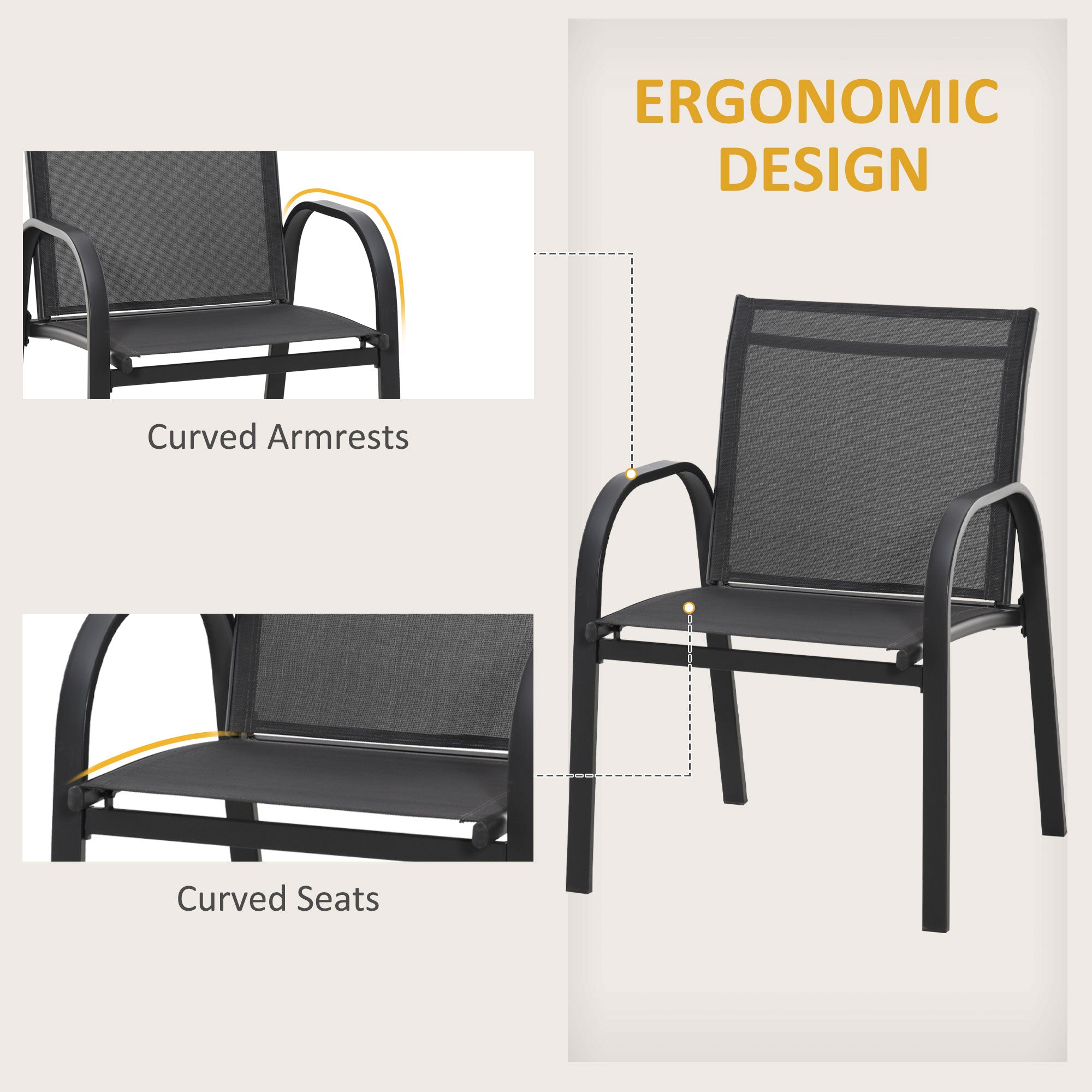 4-Piece Patio Furniture Set Garden Conversation Set with Loveseat, Single Chairs and Coffee Table for Backyard Poolside Balcony