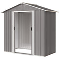 6.5x3.5ft Metal Garden Storage Shed for Outdoor Tool Storage with Double Sliding Doors and Vents, Light Grey