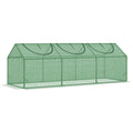 Portable Mini Tunnel Greenhouse Garden Planting Warm House with 3 Windows, 71" x 24" x 24", Green