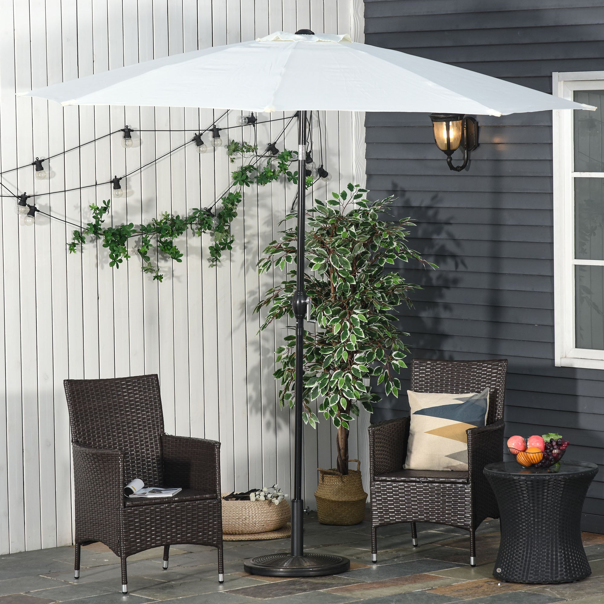 29LBS Offset Patio Umbrella Cement Base Stand Cantilever Parasol Holder Weight, Fits Î¦1.4", Î¦1.5", Î¦1.9", Black