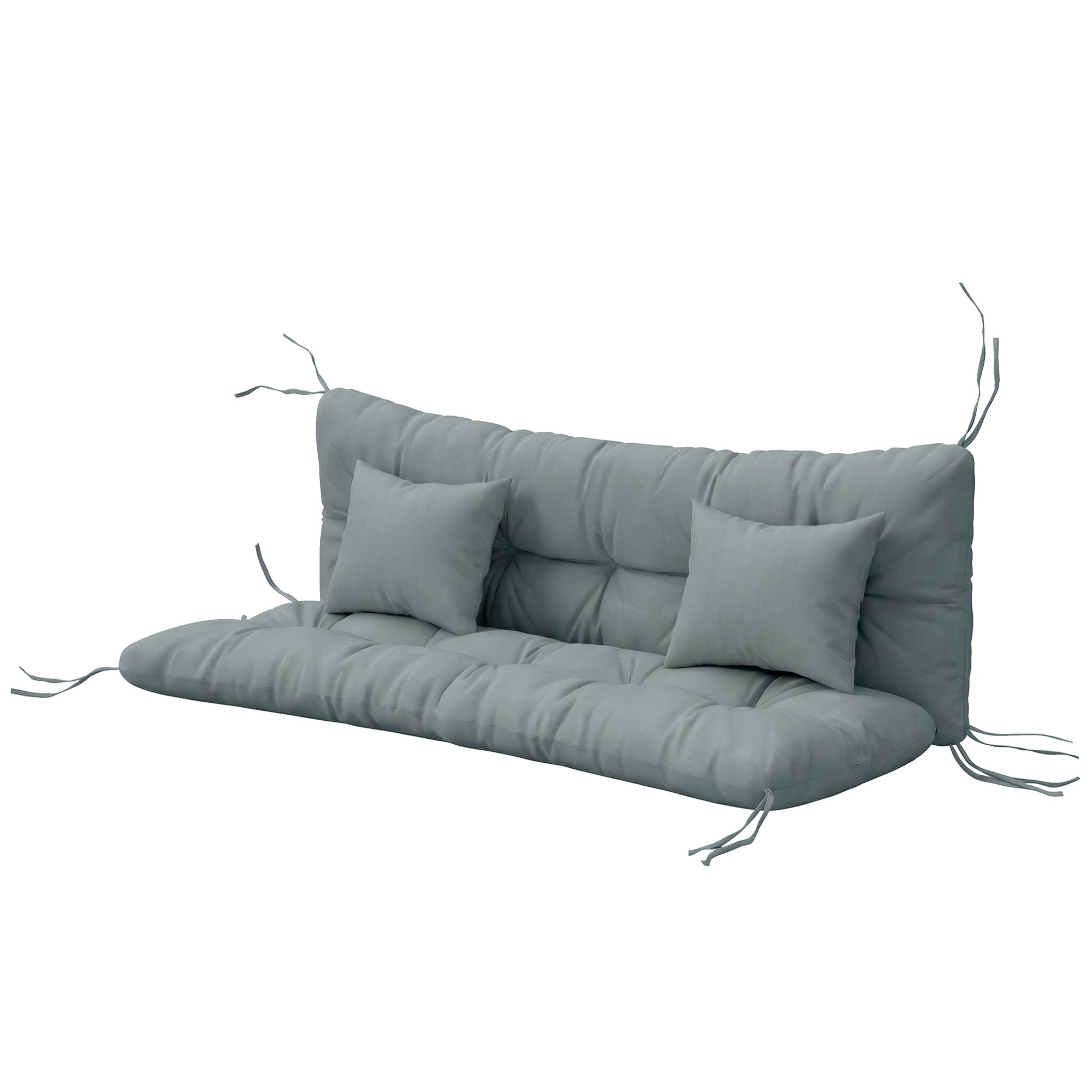 4-Piece Back and Seat Cushion Pillows Replacement and Pillows, Patio Chair Cushions Set with Ties, Light Grey