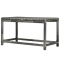 Patio Rattan End Table, Outdoor Side Table with Full Woven Table Top for Garden, Balcony, Mixed Grey