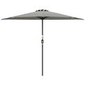 9ft Half Round Umbrella Outdoor Patio Garden Balcony Parasol Window Sun Shade w/ 5 Ribs Light Grey
