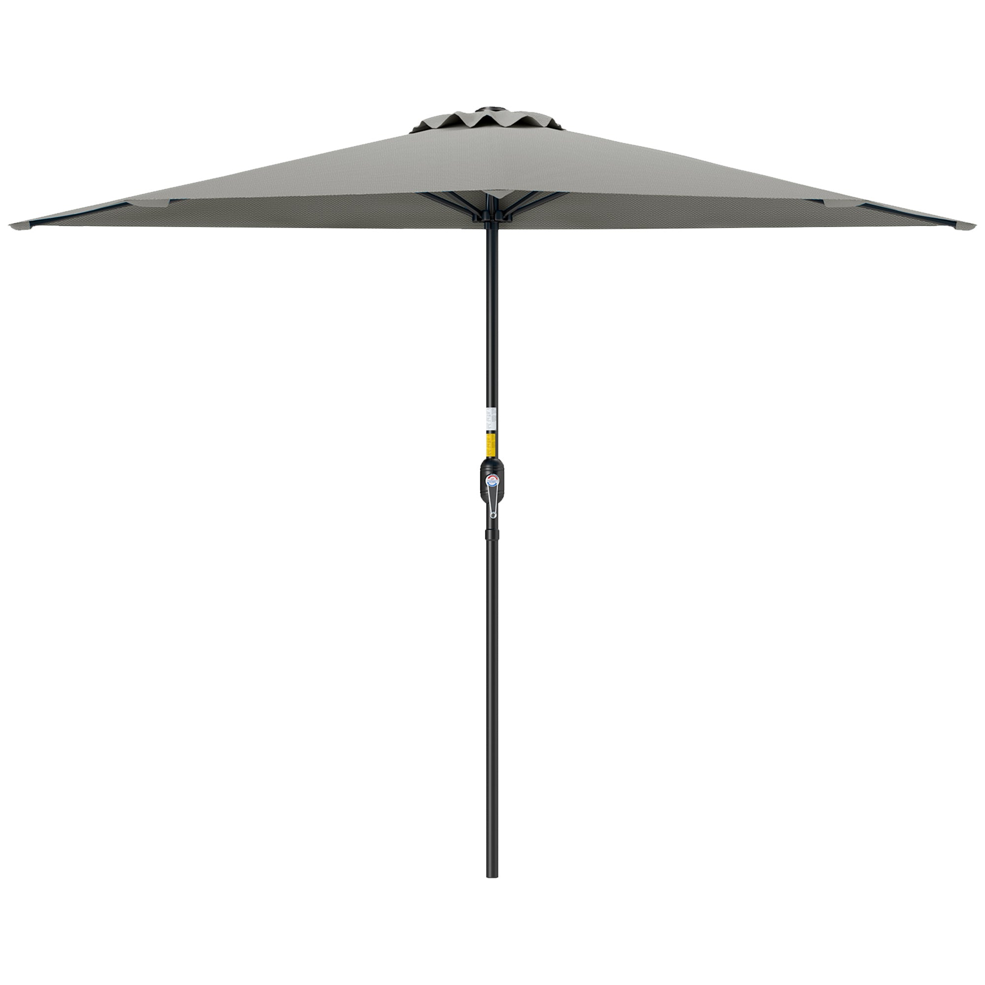 9ft Half Round Umbrella Outdoor Patio Garden Balcony Parasol Window Sun Shade w/ 5 Ribs Light Grey